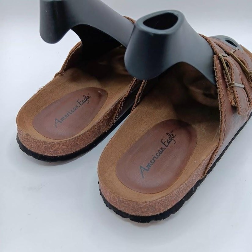 American Eagle Shoes Womens Size 7.5 Double Strap Slip On Sandals Buckle Comfort - Picture 3 of 8